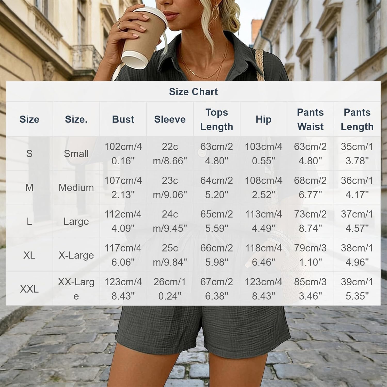 Women's Casual Short Sleeve Button down Shirt and Drawstring Shorts Loose Loungewear Set Vacation Beach Lounge Sets