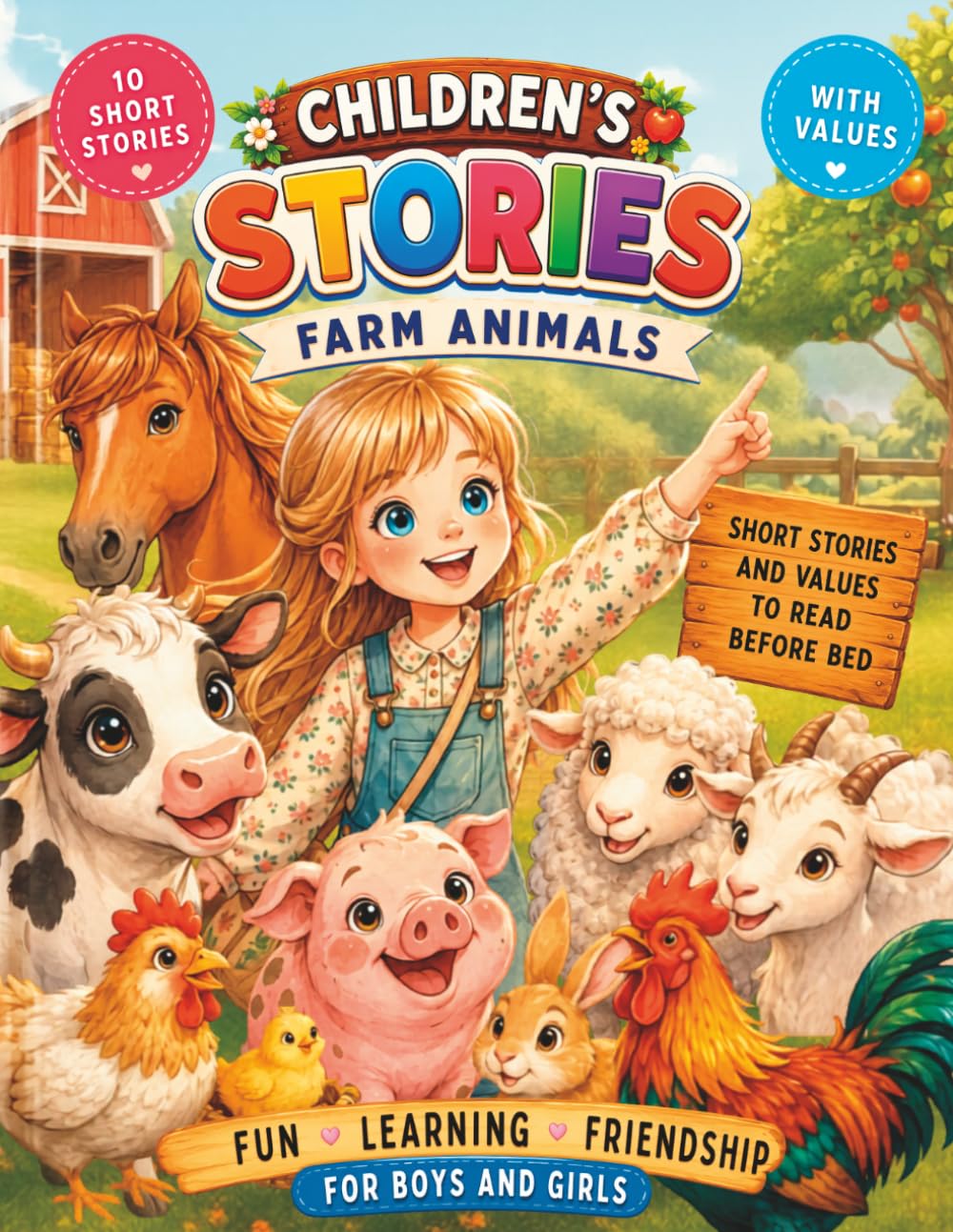 Children’s Stories Farm Animals: short stories and values to read before bed, for boys and girls, fun, learning, friendship