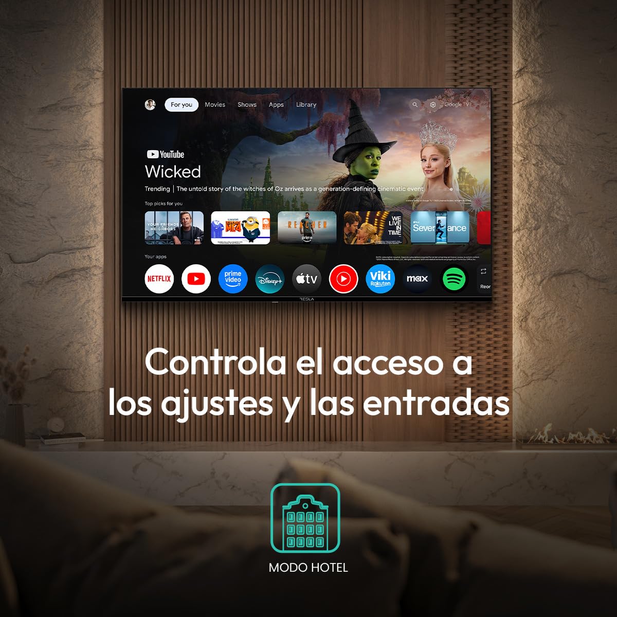 TESLA Smart TV 32 Pulgadas HD Ready Compatible con Google TV y Google Assistant - HDR10, WiFi y Bluetooth, Apps y Chromecast Integrado, 2 HDMI, 2 USB, DVB-T2/S2/C, Color Negro (32")