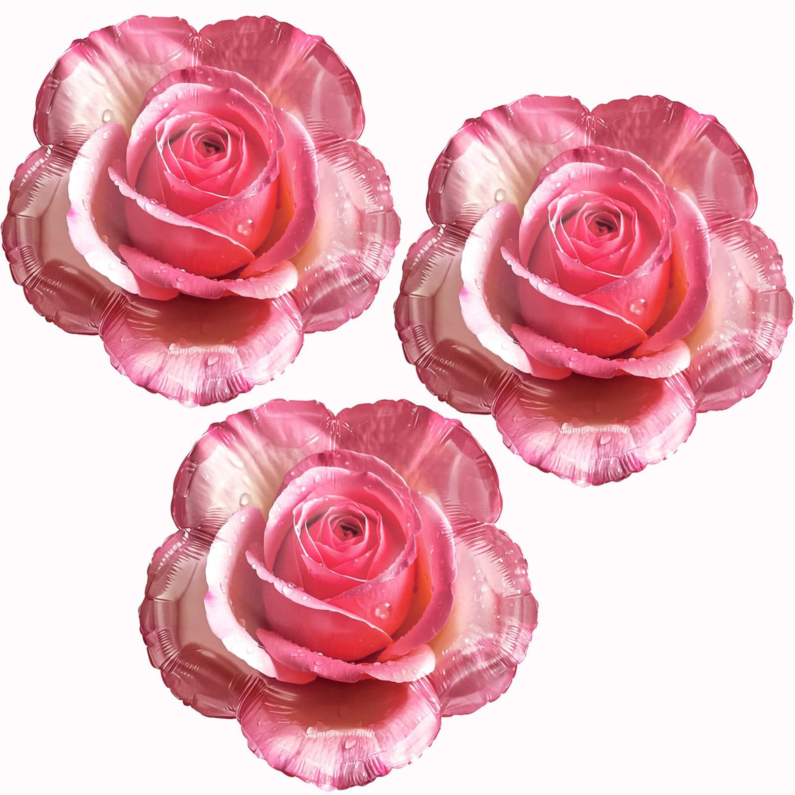 18inch Red Rose Foil Balloons Pink Rose Flower Balloons Ideal for Birthday baby shower Mother Day wedding Valentine's Day anniversaries Spring or