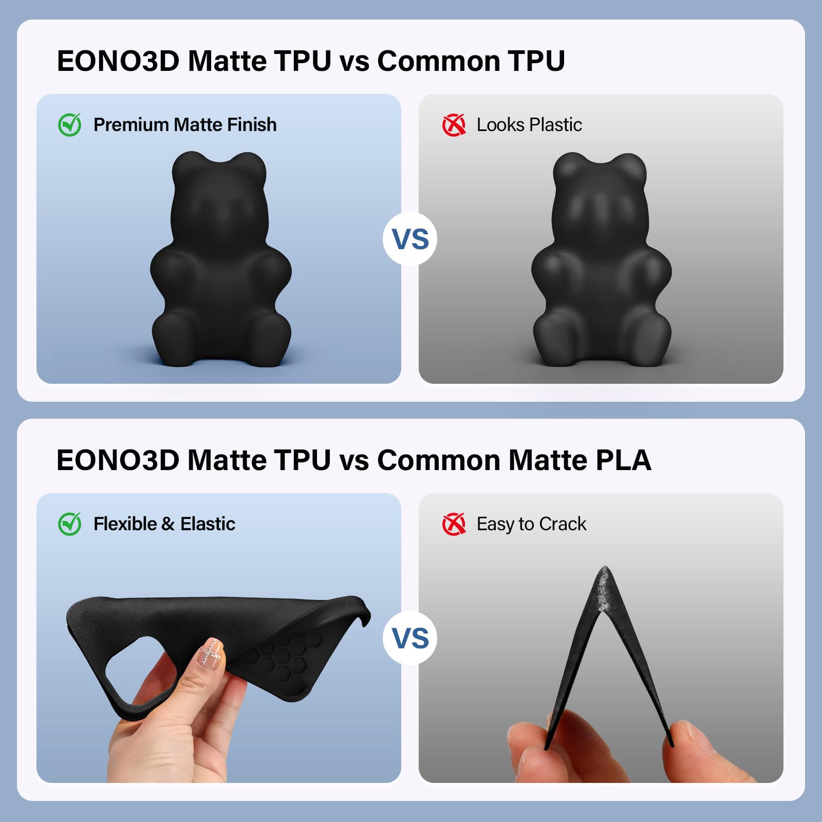 Matte TPU Filament 1.75mm - Flexible & Durable -2