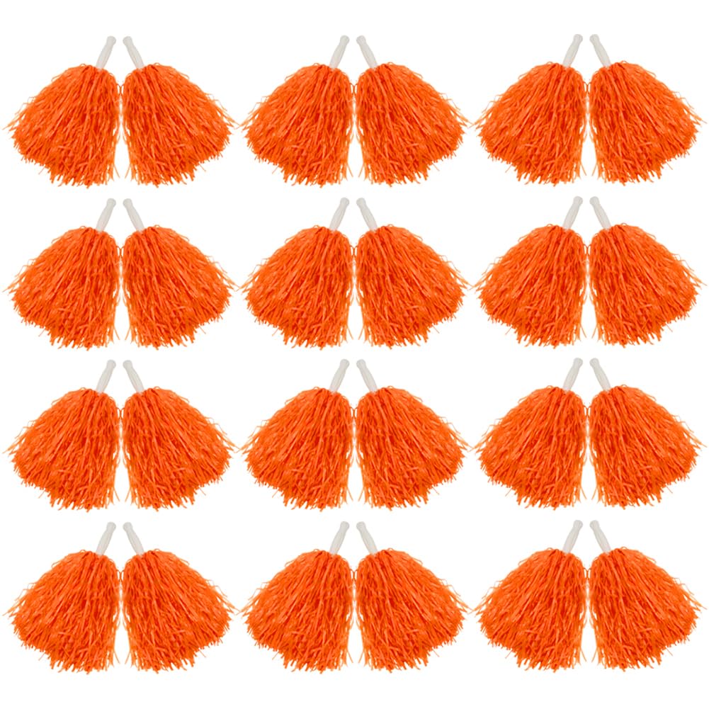 Hooshing 12/24/80PCS Pom Poms Cheerleading Sports Spirited Plastic Cheer Pompoms with Handles for Kids Adults Team Party Dance Cheering