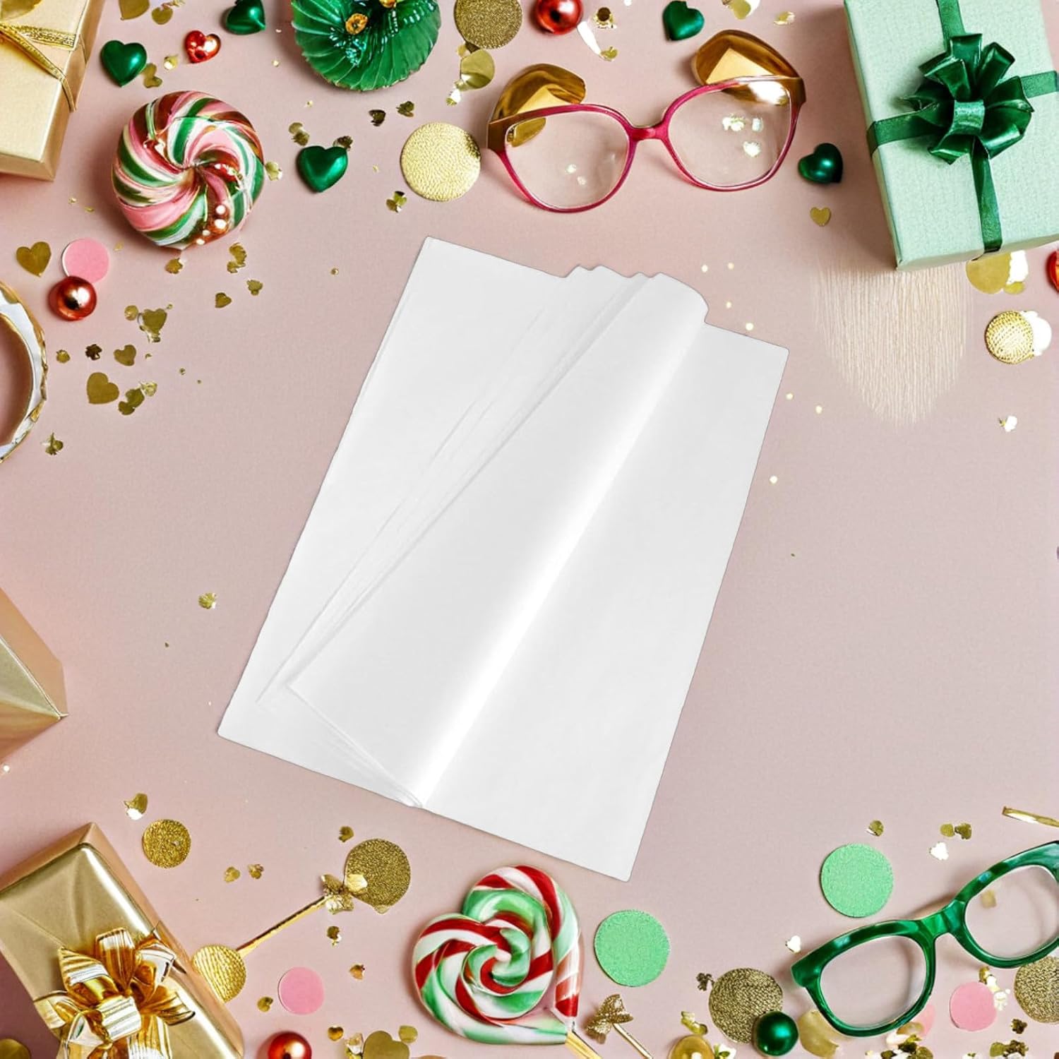 HAPINARY 400pcs White Tissue Paper for Present Bags, Recyclable Present Wrapping Sheets, Tissue Paper Holiday Arts Craft Decoration 29.7x21cm/11.69"X8.27"