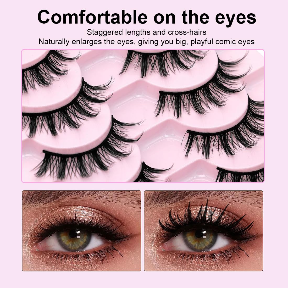 Ciglia Finte volume Occhio Di Gatto Ciglia Fluffy Strip Lashes Cat Eye Fake Lashes Fatte A Mano False Eyelashes (10 Paia)