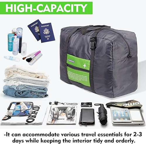Miniatura 6 de Bolsa de viaje plegable Bolsa de deporte Gimnasio Tote resistente al agua Bolsa de equipaje Bolsa de viaje Weekender Overnight Bag