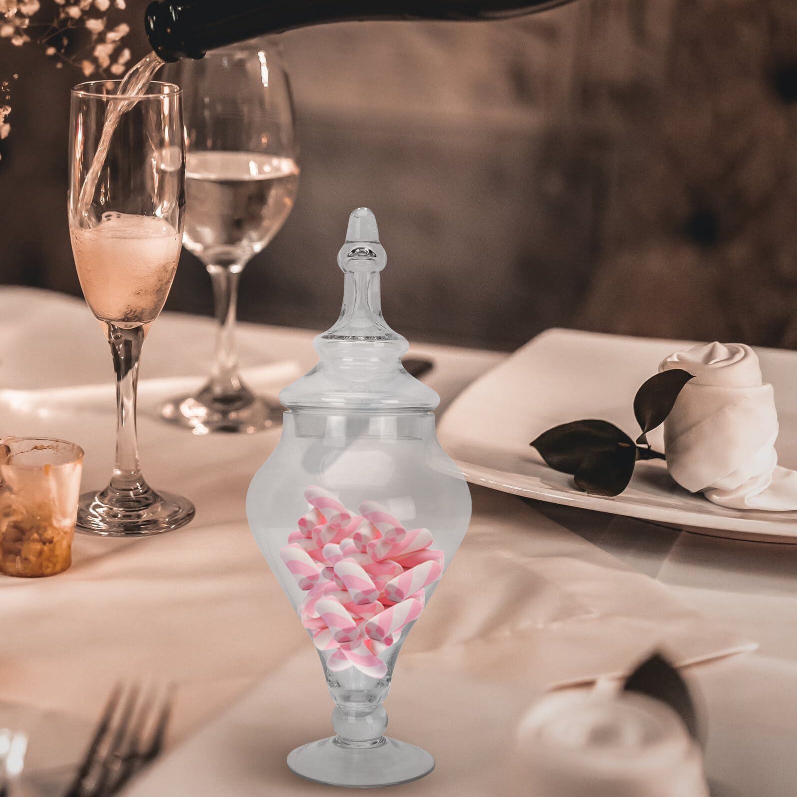 Bonbonnière Mariage en Verre 1 Pièce, Bocal de Conservation Hermétique