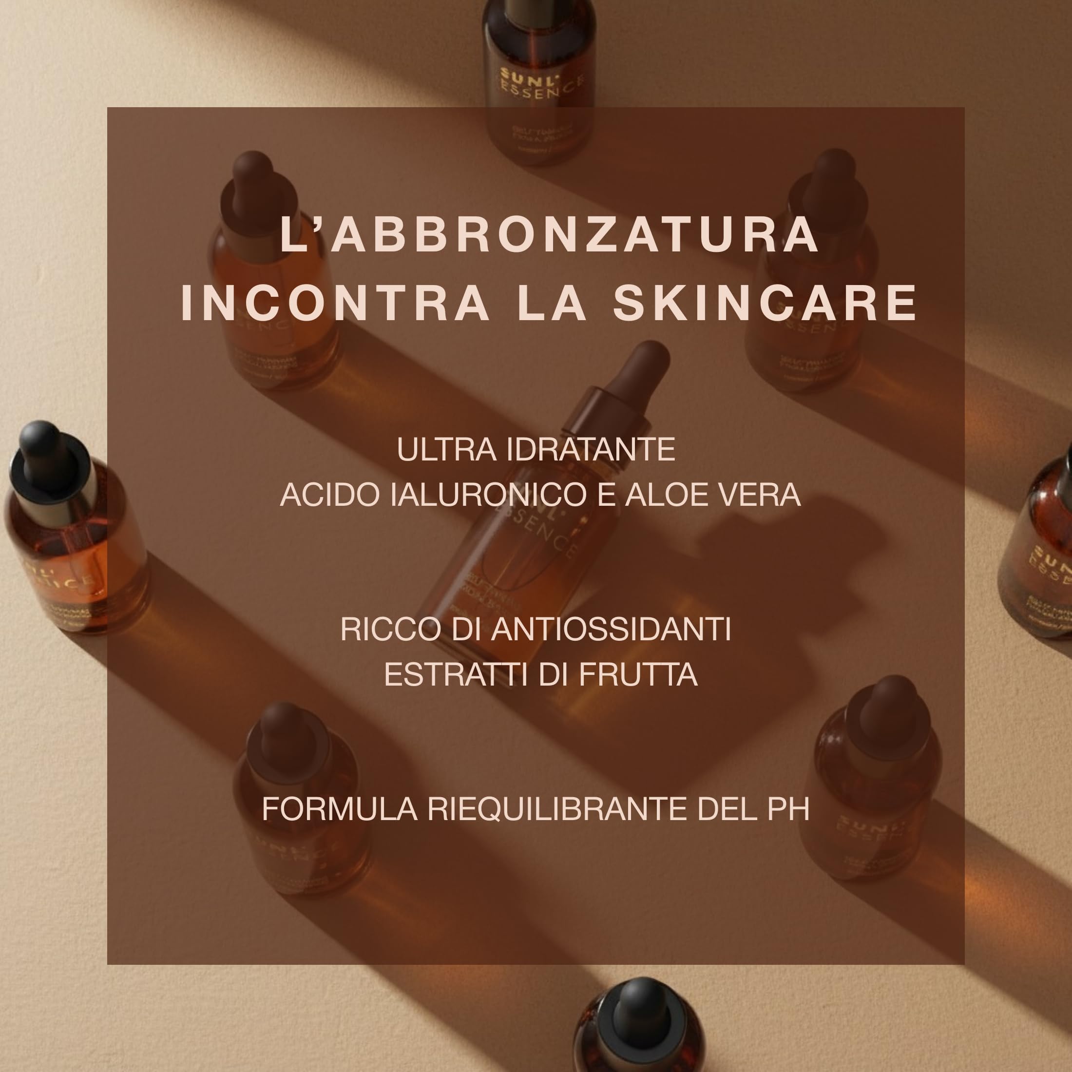 Onyx Sunl’Essence Gocce Autoabbronzanti Viso - Concentrato Autoabbronzante da Miscelare con Crema - Effetto Naturale Modulabile Chiaro/Medio con Aloe e Acido Ialuronico | 30 ml