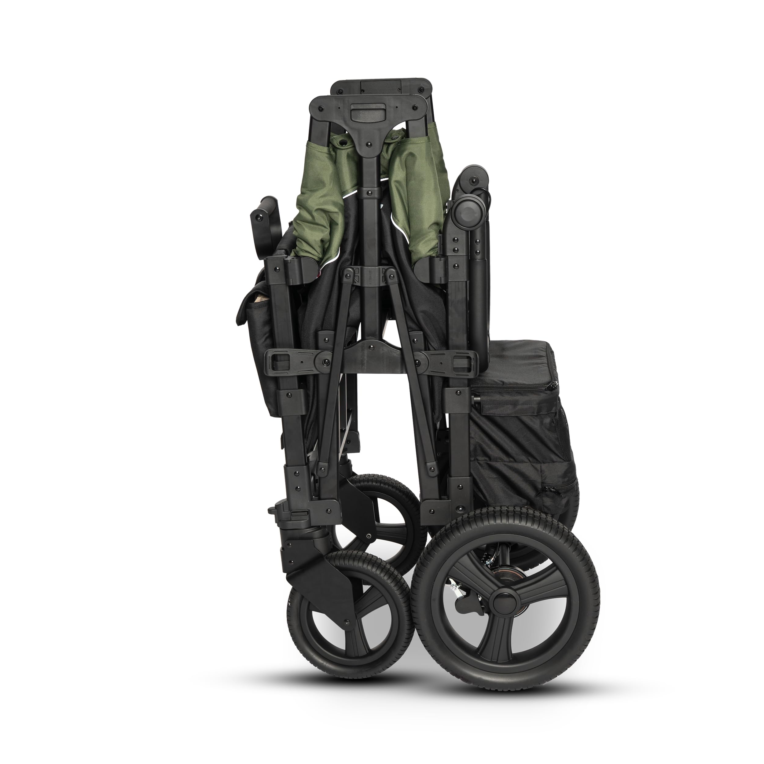 elvent® FlexProfessional 2 Bollerwagen | TÜV-Zertifiziert | Handwagen faltbar mit Dach, 5-Punkt-Gurt, Feststellbremse, 100 kg | Kita & Tagespflege (Schwarz)