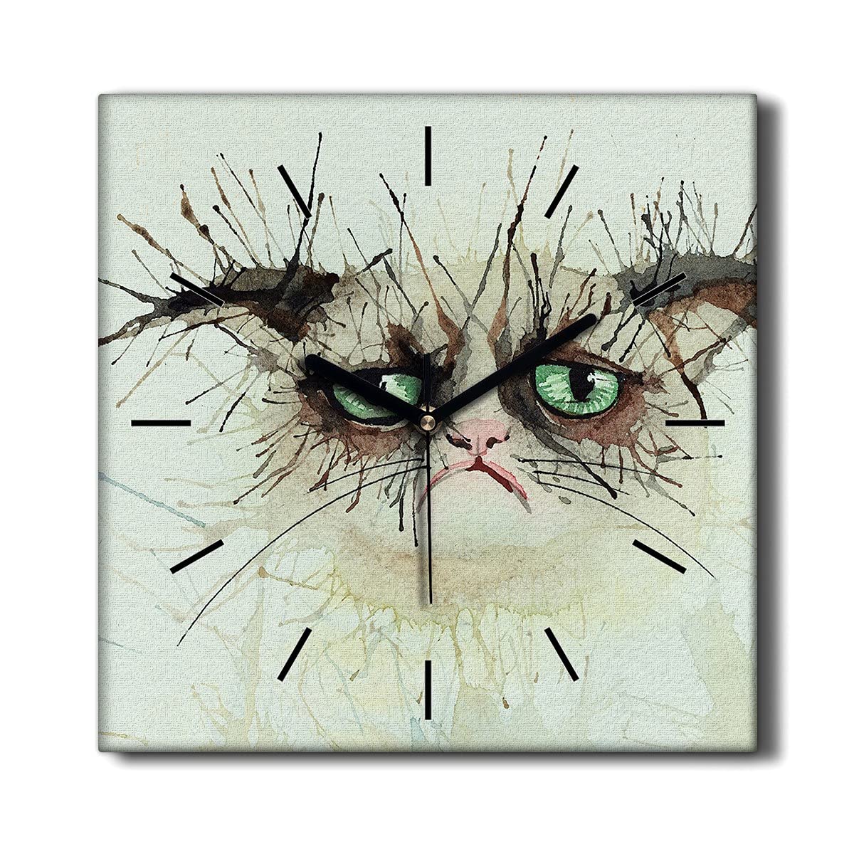 Horloge sur Toile Silencieuse 30x30cm pour Supprimer le Tic-Tac du Salon