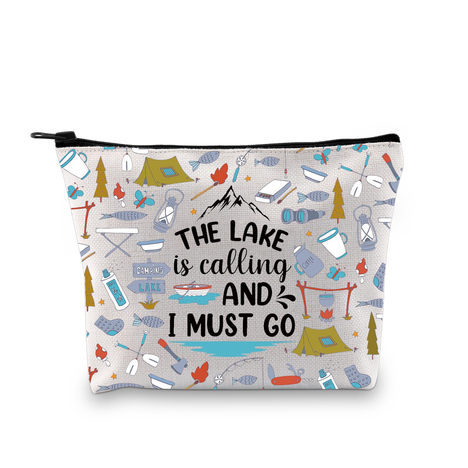 BDPWSS Lake Lover Gifts For Women Lake House Gift Lake Life Gift The Lake Is Calling And I Must Go Lake Themed Zipper Pouch (Lake is calling bag)