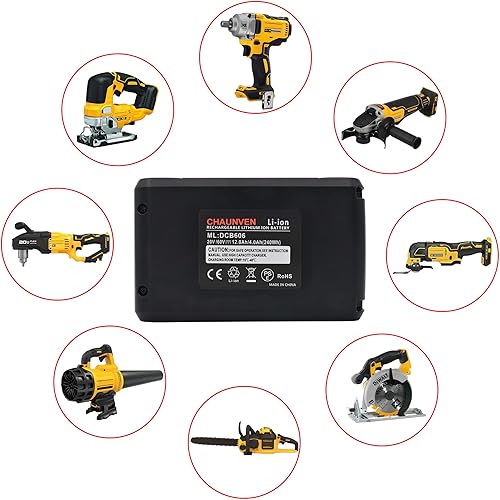 Miniatura 5 de 12Ah DCB612 Replacement for DeWalt 60V Battery DCB606 DCB609 DCB612 Cordless Power Tools 20V  60V  120V Battery