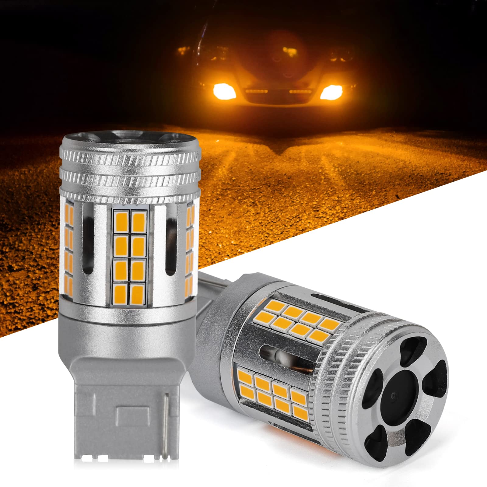 AUXITO 7443 7440 Amber LED Front Turn Signal Light Bulbs No Hyper Flash - View #8