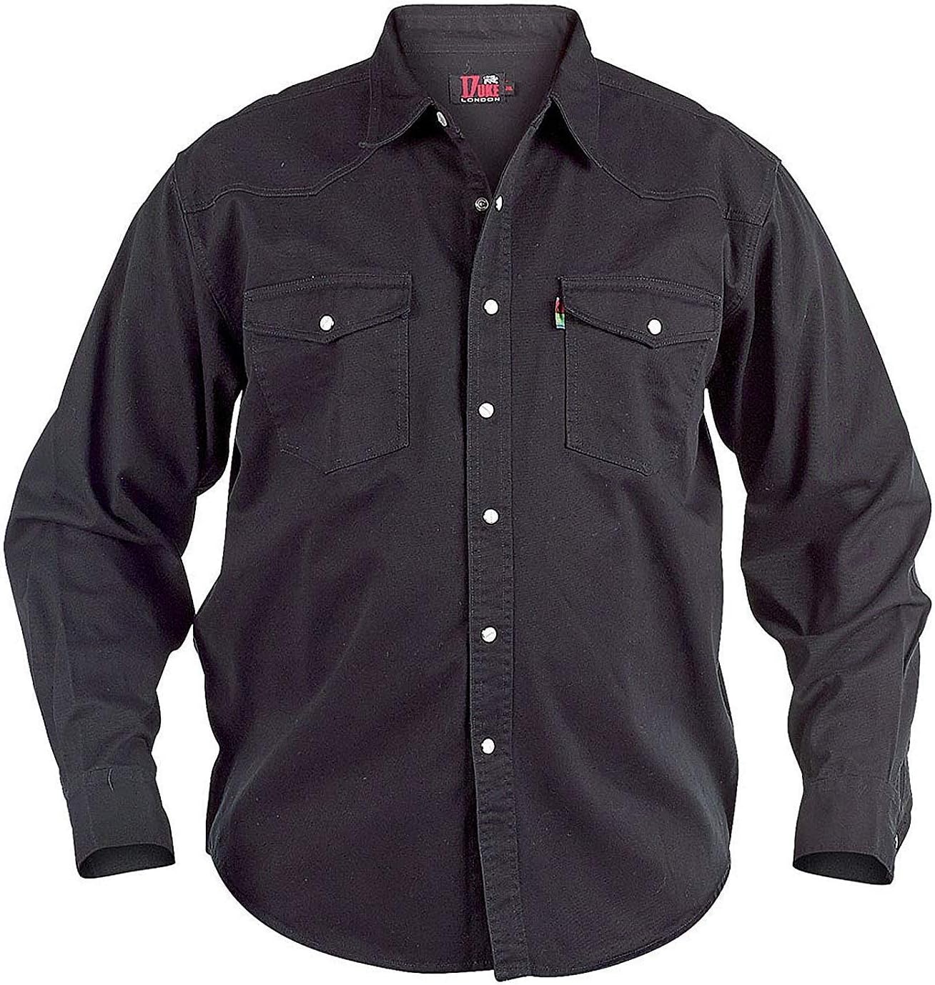 Mens Duke Classic Fashion Western Style Denim Shirt in Black
