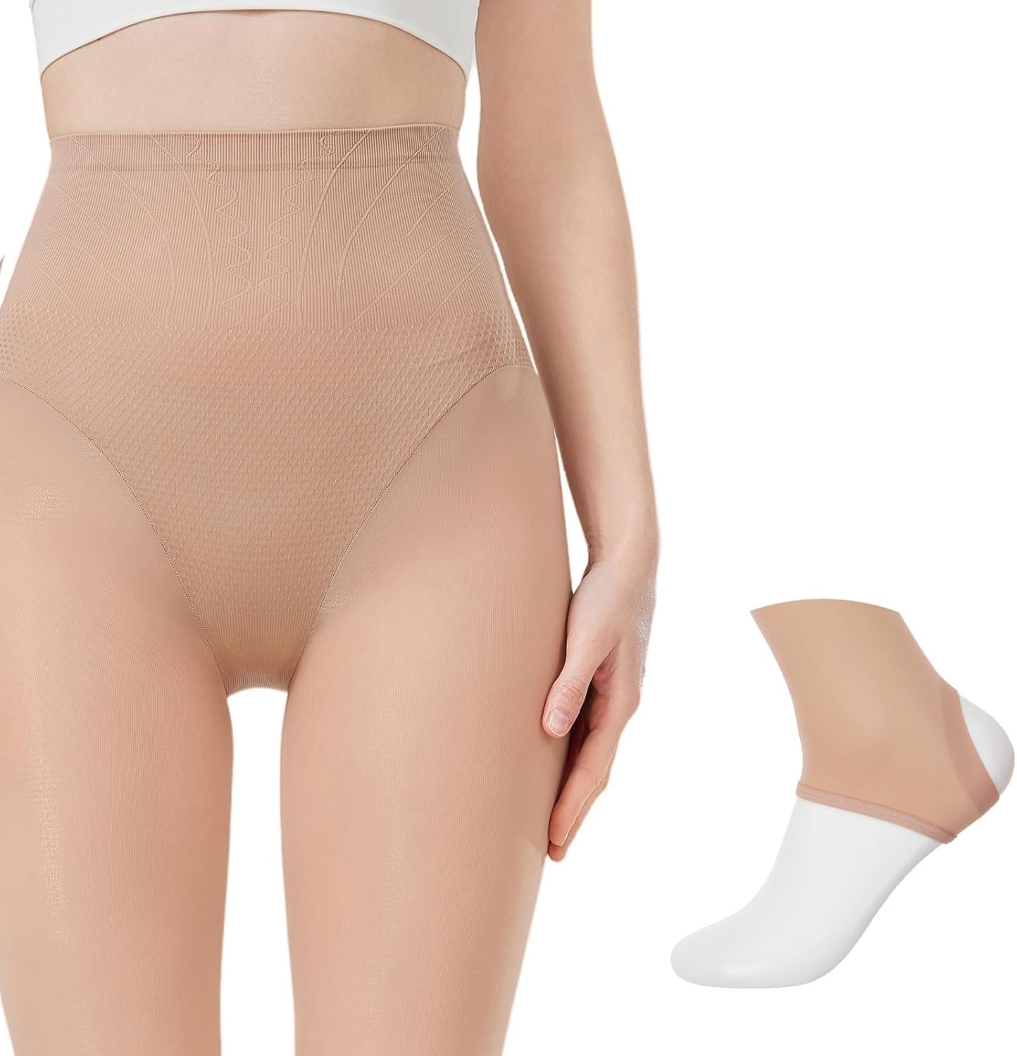 Tights Stirrup Leggings Golf Stocking Four-Season Tights Dark Skin Color 80D - Image 2