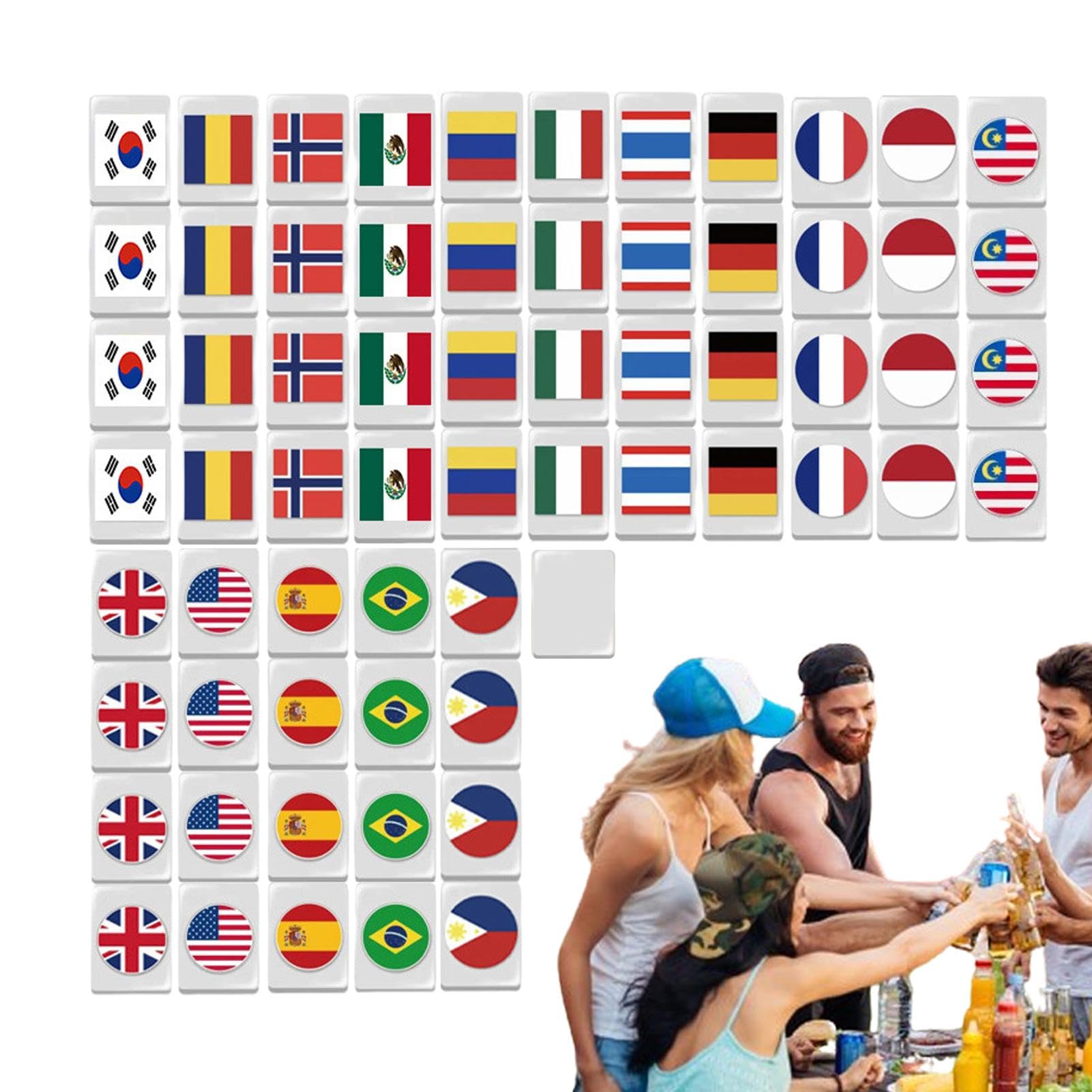 Giochi di Mahjong da viaggio, di carte Mahjong, di puzzle | Mahjong, giochi per feste, da costruzione della bandiera nazionale, set di 64 fiches di Mahjong per