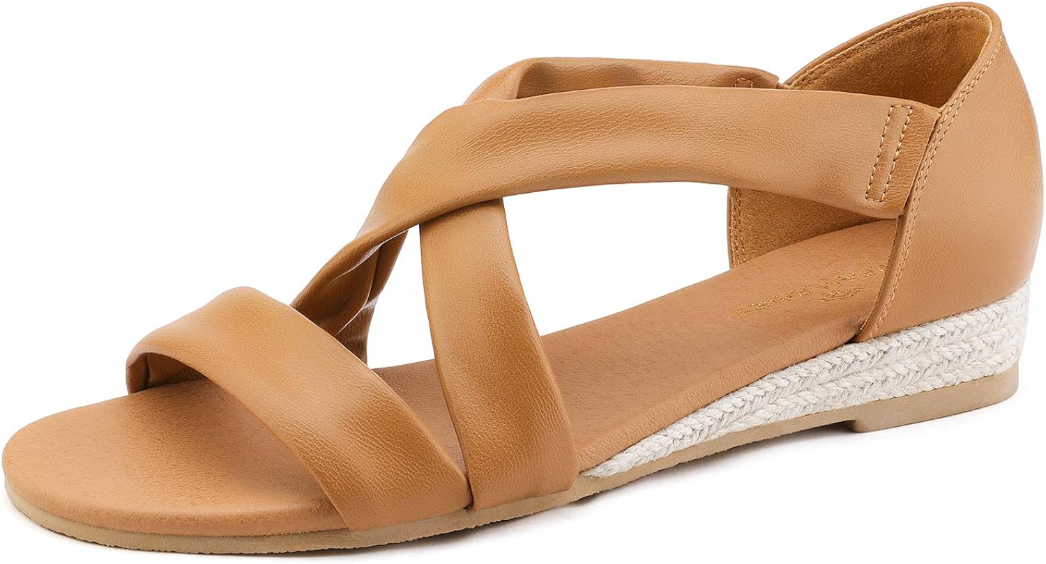 Tan low wedge sandals Clearance