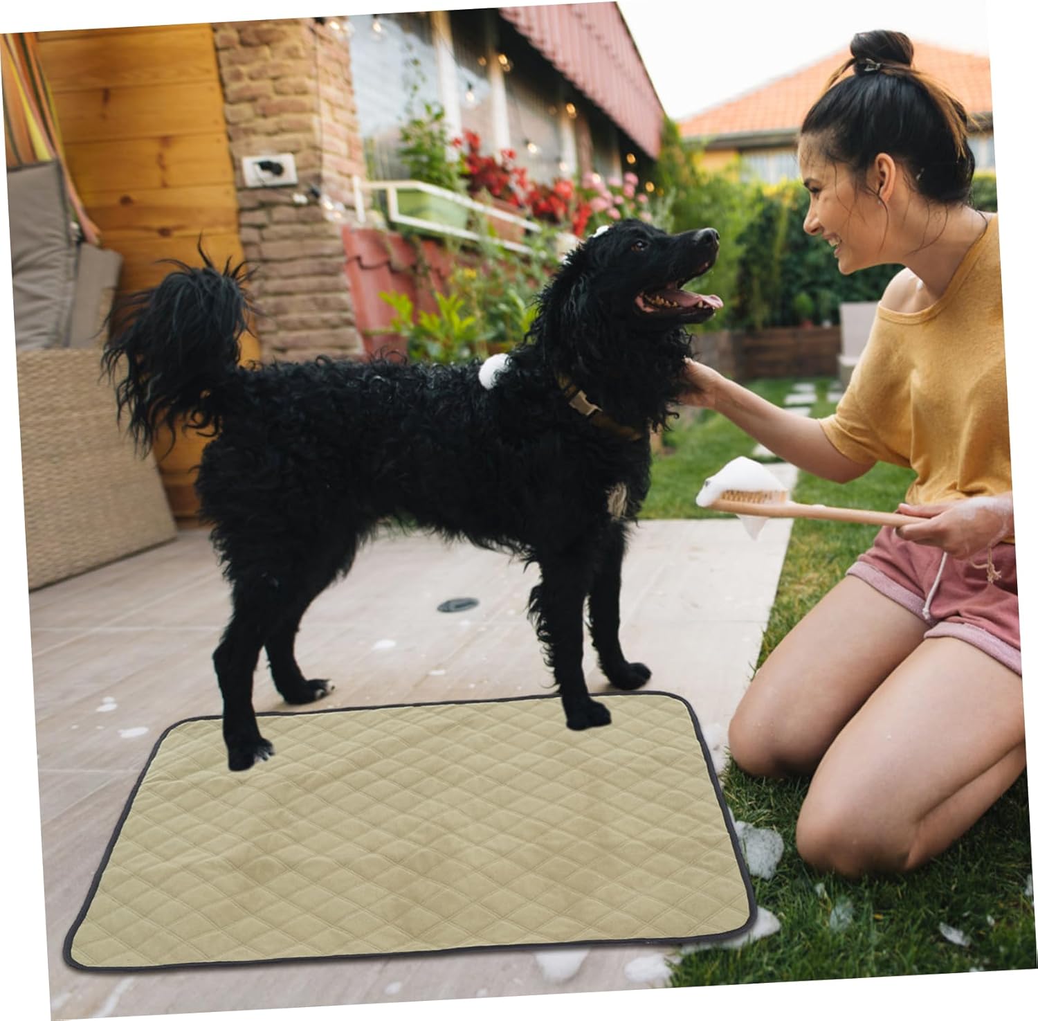 POPETPOP 2pcs Washable Dog Pee Pads Reusable Potty Pads for Puppy Training Versatile for Crates and Furniture Stylish Solid Color Design Machine Washable