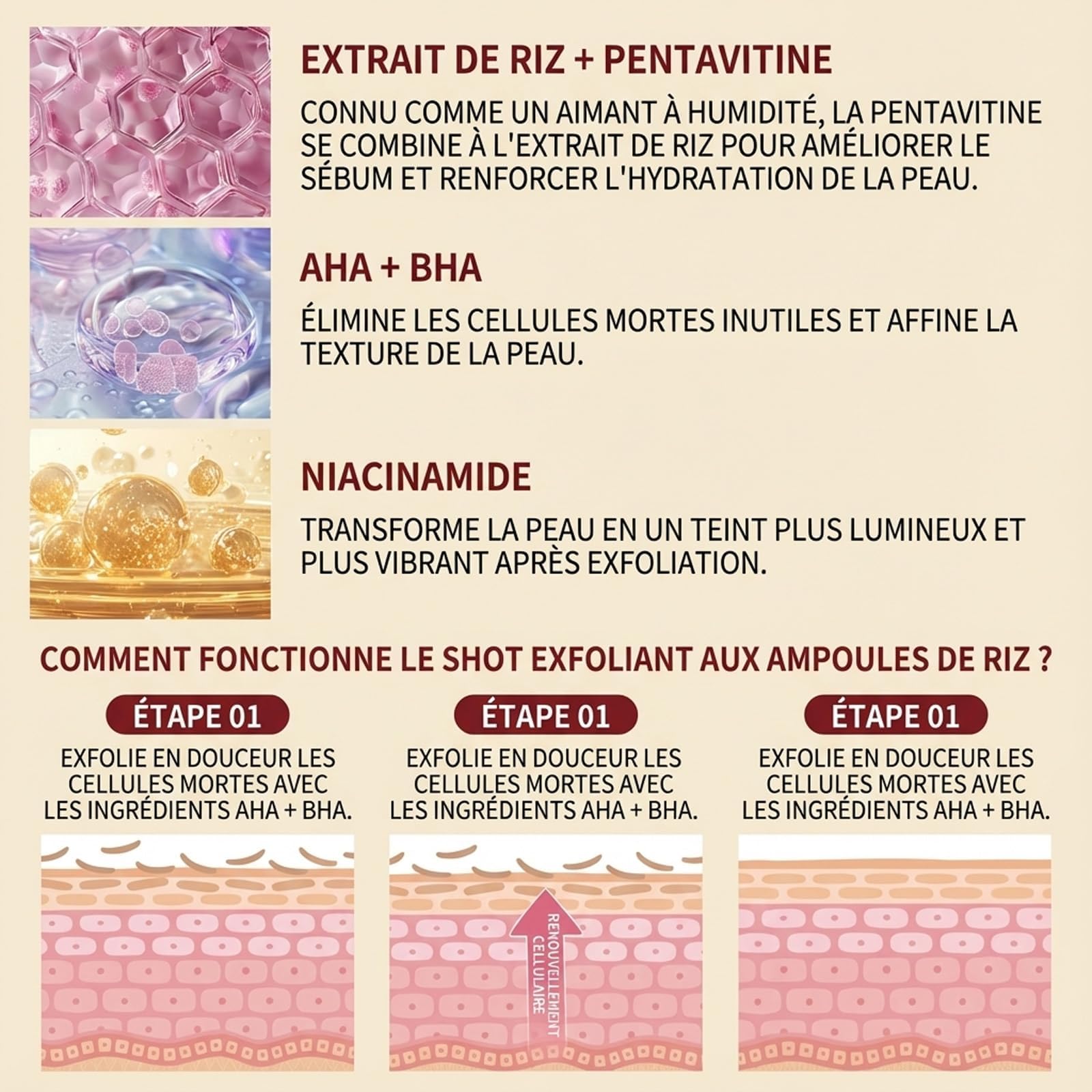 Lumeva Peel Shot Exfoliant Visage Coréen - Sérum Exfoliant Riz Noir & Blanc, Nettoyage Profond des Pores et Points Noirs, Texture Douce, Éclat Immédiat - 80 ml, 2 flacons