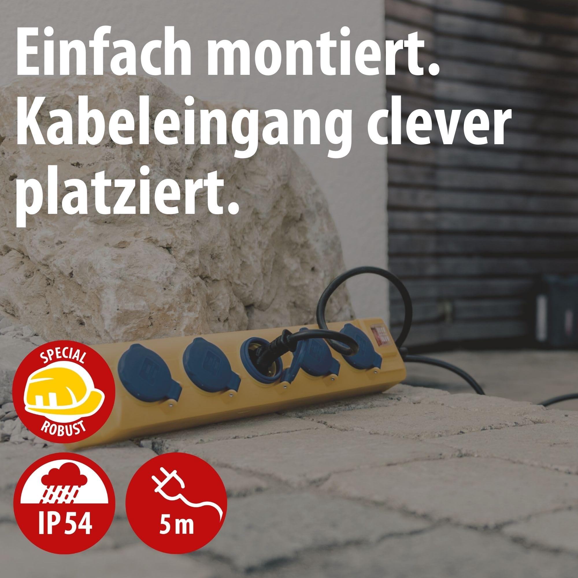 Brennenstuhl Super-Solid SL 554 DE FI Steckdosenverteiler 5-Fach Outdoor 5m