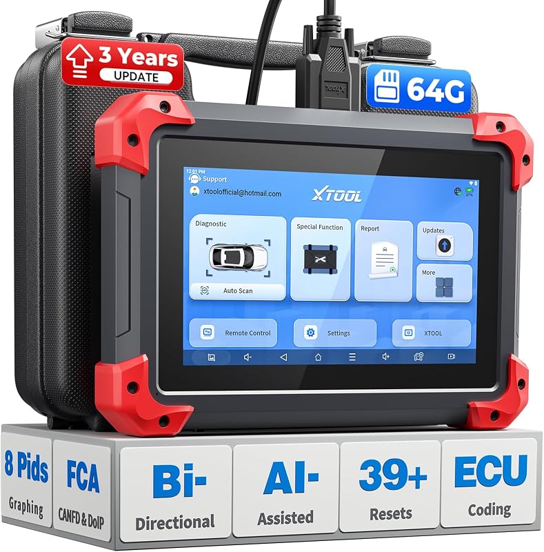 D7 Bidirectional Scan Tool, 39+ Resets, ECU Coding OBD2 Scanner | AI-Assisted, Full System Car Scanner with EPB, Injector Test, Throttle, Crank Sensor Relearn, FCA /CANFD / DoIP