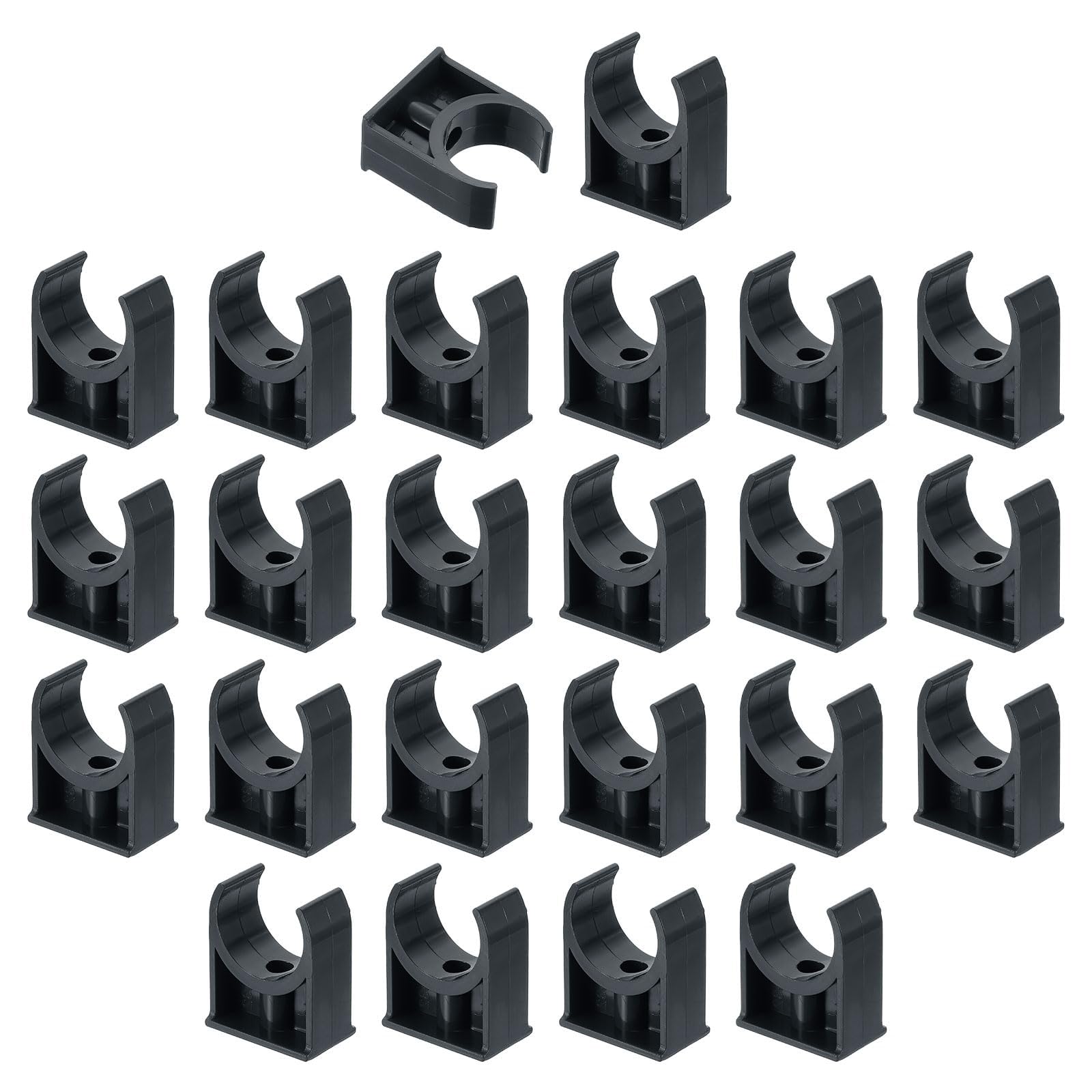 TA-VIGOR 32mm PVC Water Pipe Clamps Clips, 24pcs U-Shaped Tubing Hose Buckles for 32mm OD Tubing, TV Trays Hose Hanger Support Pex Tubing Hose Clamps Universal Single Pipe Clip