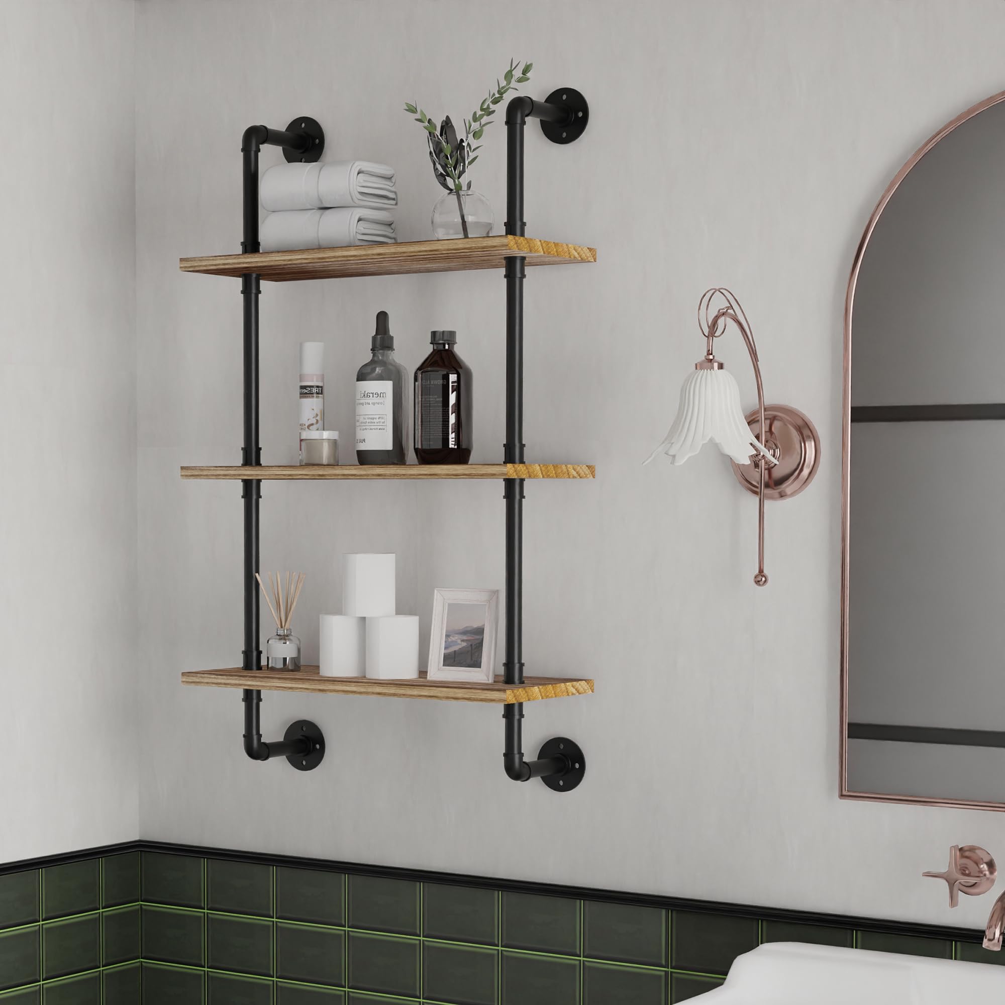 Amazon.com: ONOTETUT 3 Tier Industrial Pipe Shelf,24 inch