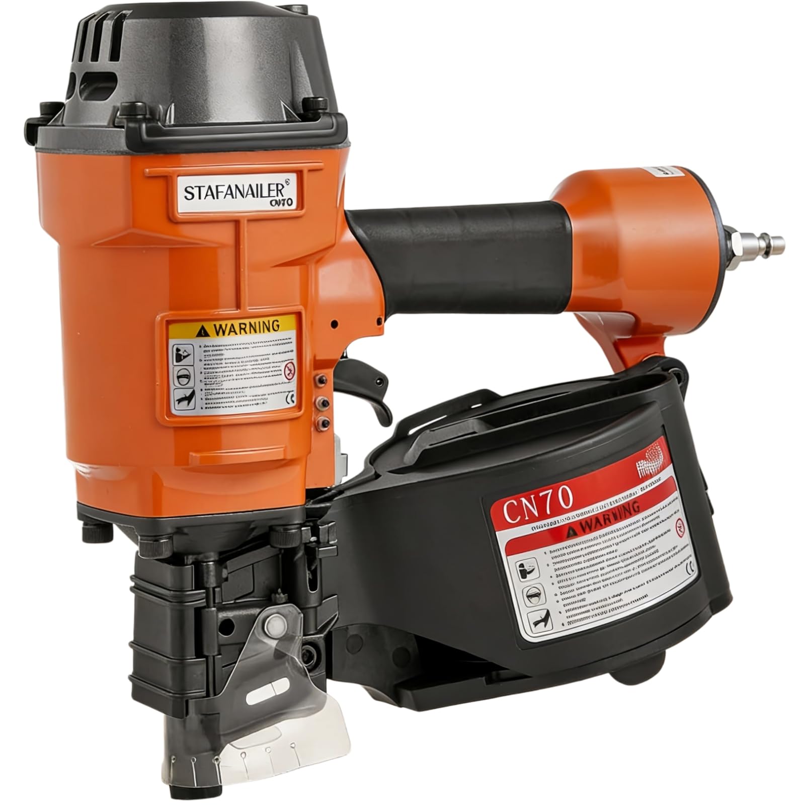 Update CN70 Air Coil Nailer, 15 Degree Pneumatic Coil Nail Gun, 1-3/4" to 2-3/4" Fast Shooting Nailer, High Speed Air Coil Nail Gun for Pallets, Siding, Crating, Fencing, Decking