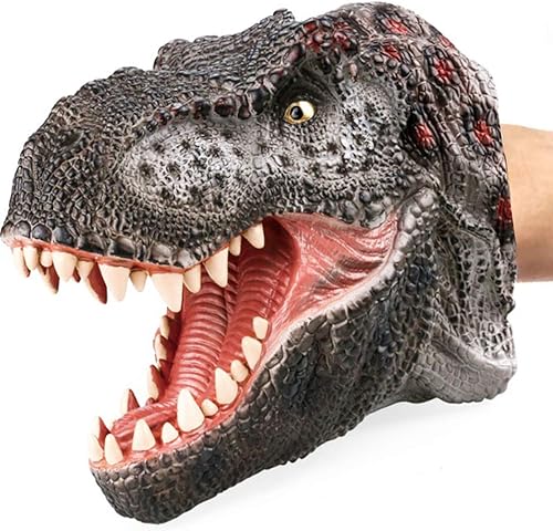 GeminiGenius Cryolophosaurus - Marioneta de mano de dinosaurio juguetes aterradores de dinosaurio grandes suministros de fiesta regalo de cumpleaños
