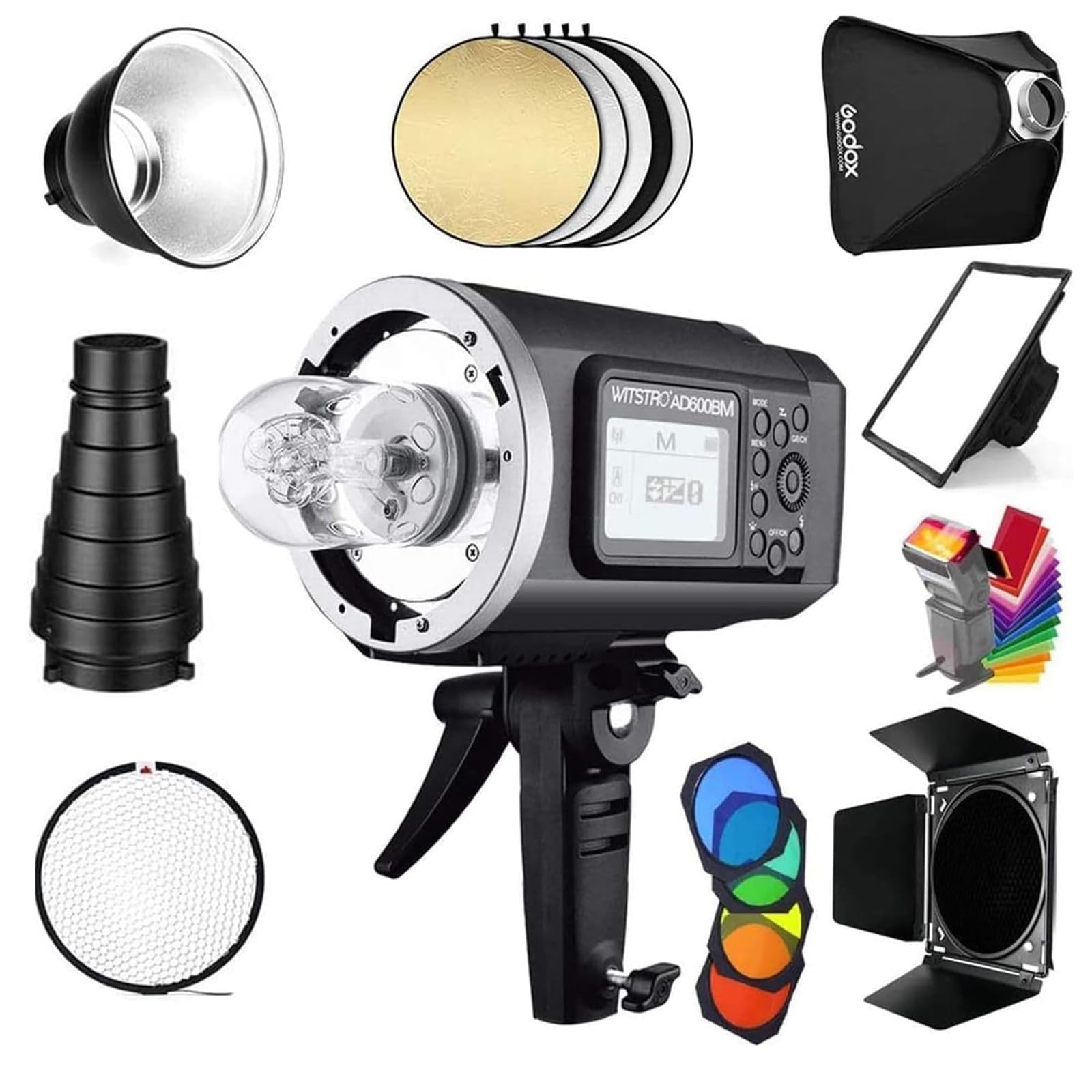 Godox AD600BM 600Ws GN87 HSS 1/8000s Outdoor Flash Strobe Studio Monolight with Bowens Mount, 8700mAh Battery, 2.4G Wireless X System with Standard