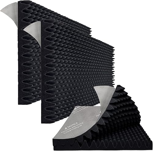 FOUCARSI Paquete de 4 paneles autoadhesivos de espuma acústica para huevos, paneles de pared de espuma de estudio insonorizados, 48 x 24 x 2