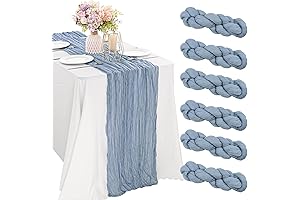 6 Pieces 10FT Dusty Blue Cheesecloth Table Runner Table Decoration Set