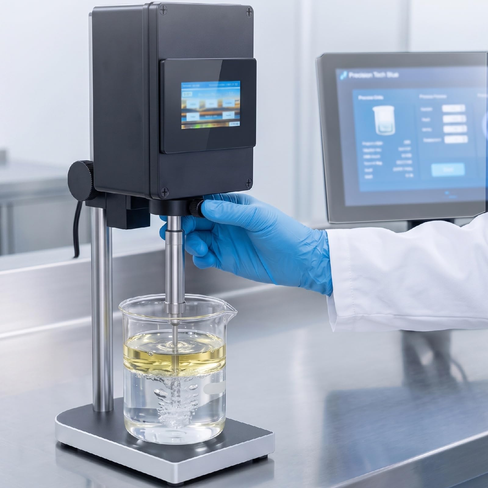 Laboratoryjny Dyspergator Cieczy (20 KHz) Z Funkcją Timera | Konstrukcja Ze Stopu Tytanu, Automatyczne Rozpoznawanie Sondy, Dotykowy Wyświetlacz LCD, Pojemność 2500 Ml, Do Badań