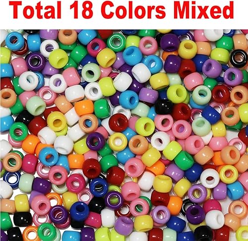 Miniatura 2 de Cuentas de poni mezcladas de color transparente para hacer pulseras de amistad, tamaño 0.236x0.354 in, 1000pcs