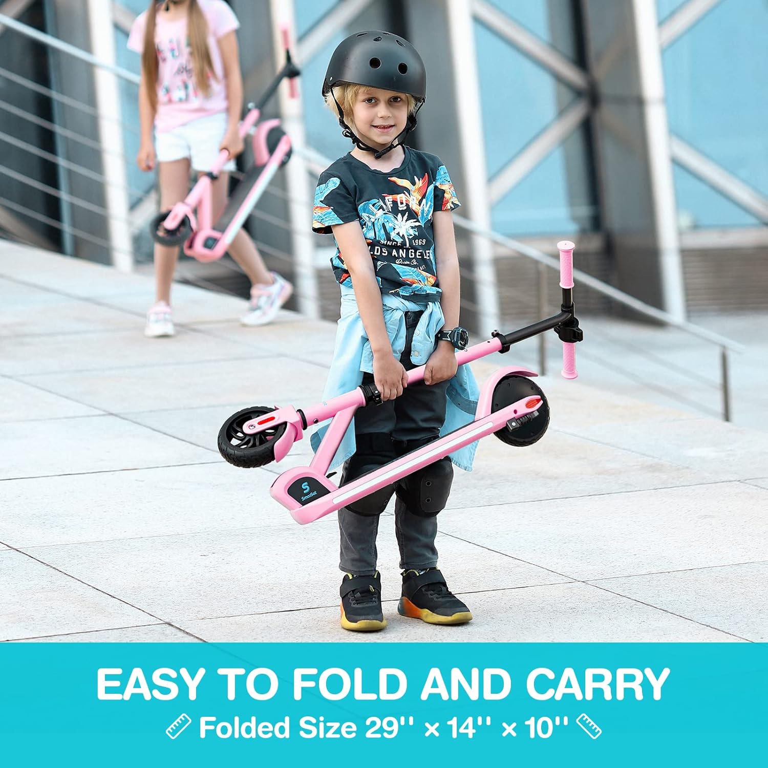SmooSat E9 PRO Electric Scooter folded for easy carrying