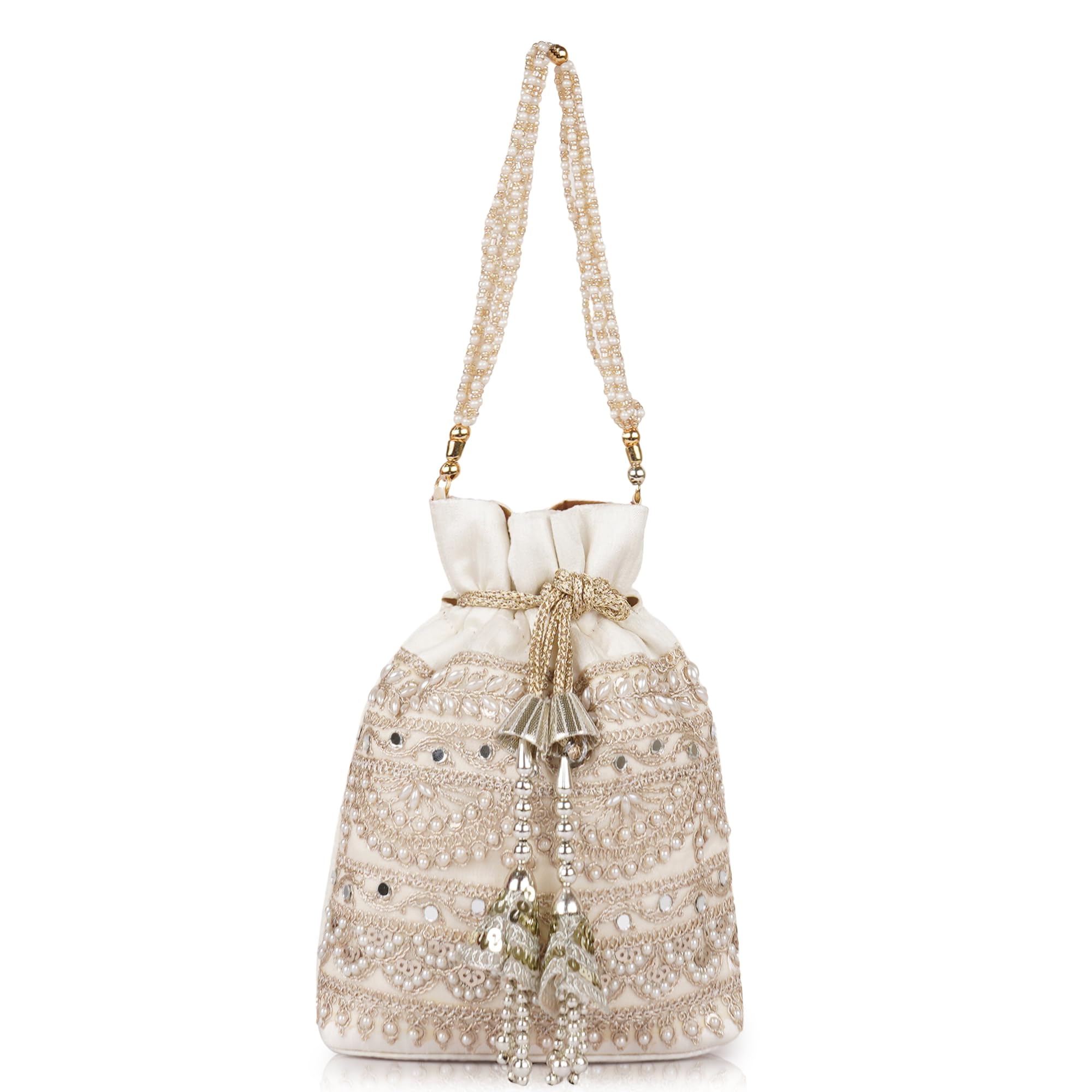 Velvet SilK Stylish Embroidery Unique Design Traditional Wedding Handheld Potli Bag For Women