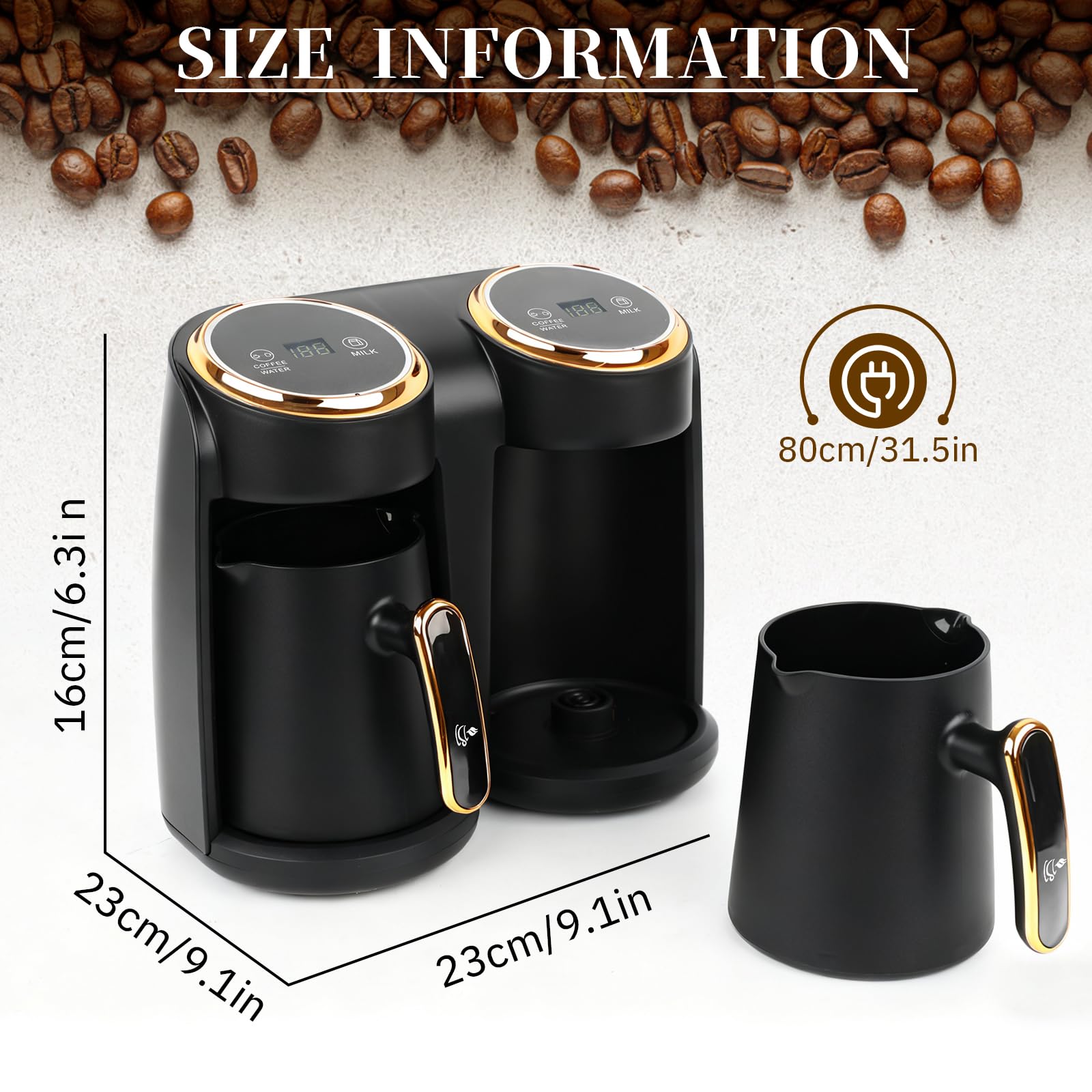 Türkische Kaffeemaschine, 600W+600W Türkische Kaffeekanne