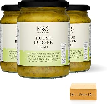 M&S House Burger Pickle, 295g | American-Style Gherkin & Dill Relish | Sweet, Sour, and Spicy | In Premier Life Store Box (3 Pack)