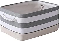 Vista 32 de TheWarmHome - Canasta de lona plegable con asas para almacenar y organizar estantes, ropa, juguetes o armario, ideal para regalo, tamaño pequeño, 12