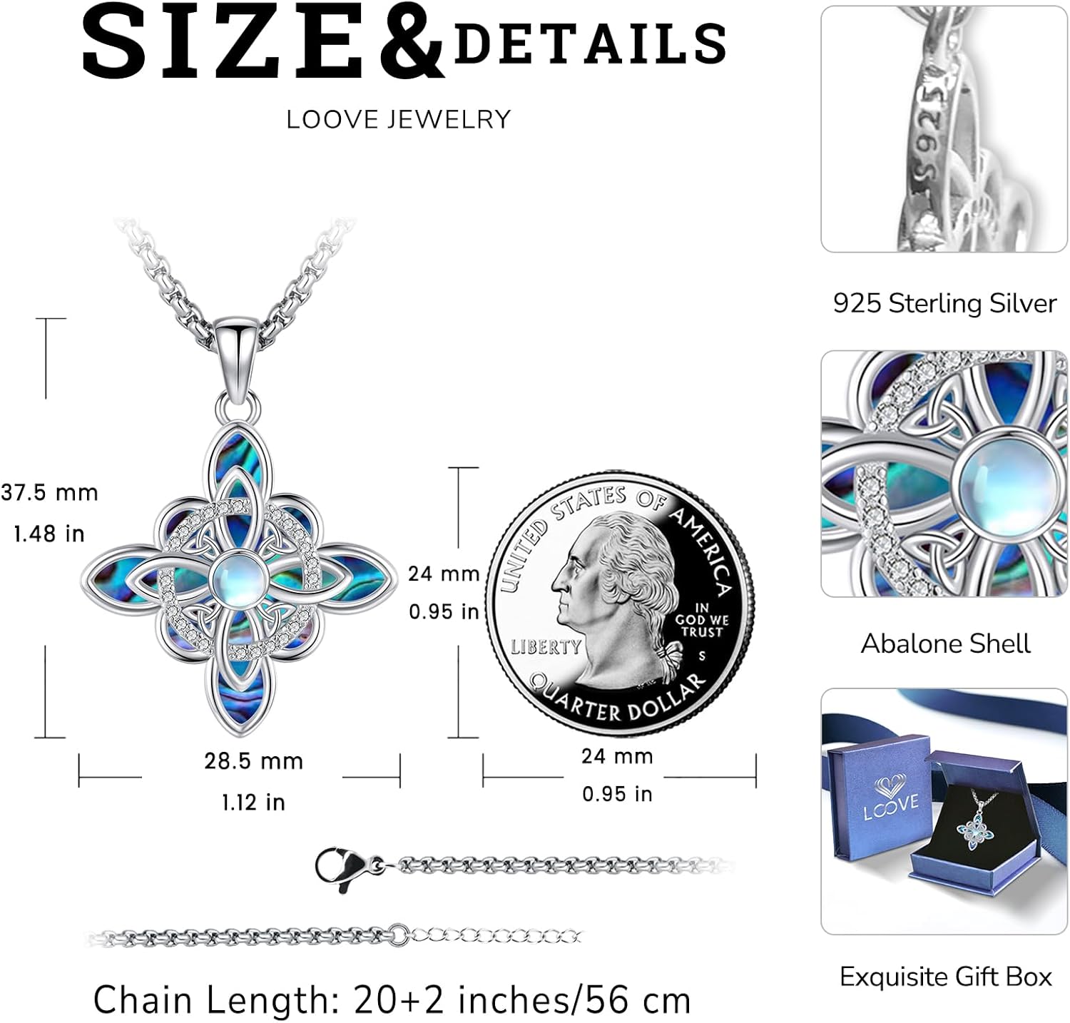 Pentagram Necklace Sterling Silver Triple Moon Goddess/Celtic Knot Witches Knot/Ankh/Sun and Moon/Hecate/Lilith/Santa Muerte/Tetragrammaton Pendant Necklace Pagan Wiccan Magic Egyptian Amulet Jewelry for Women Men - Image 4