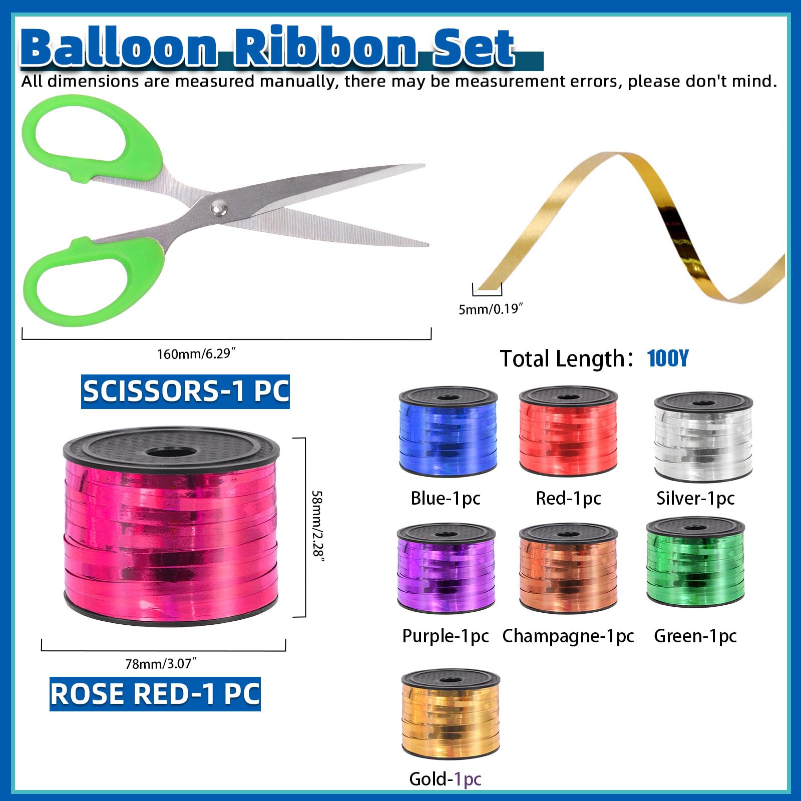 Glarks 9pcs 800 Yards Curling Ribbon Set - Image 2