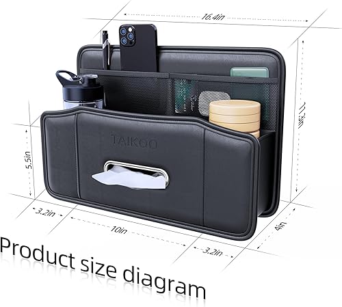 Miniatura 5 de Soporte para pañuelos de coche y organizador de respaldo de asiento, soporte extra multifuncional para vasos de bebidas que mantiene tu automóvil