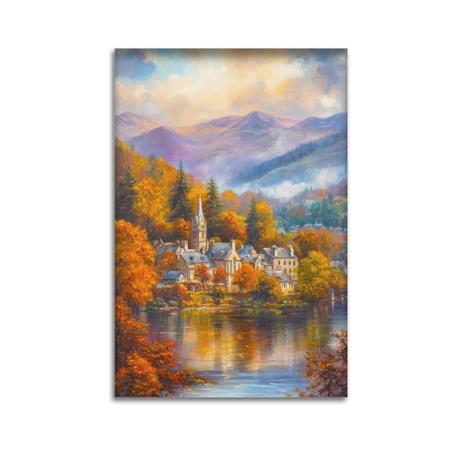 xiaoxiaoshen Ambleside Lake District Travel England Landscape Canvas Poster Wall Art Prints Room Aesthetic Murals Bedroom And Living Decorations 24x36inch(60x90cm)