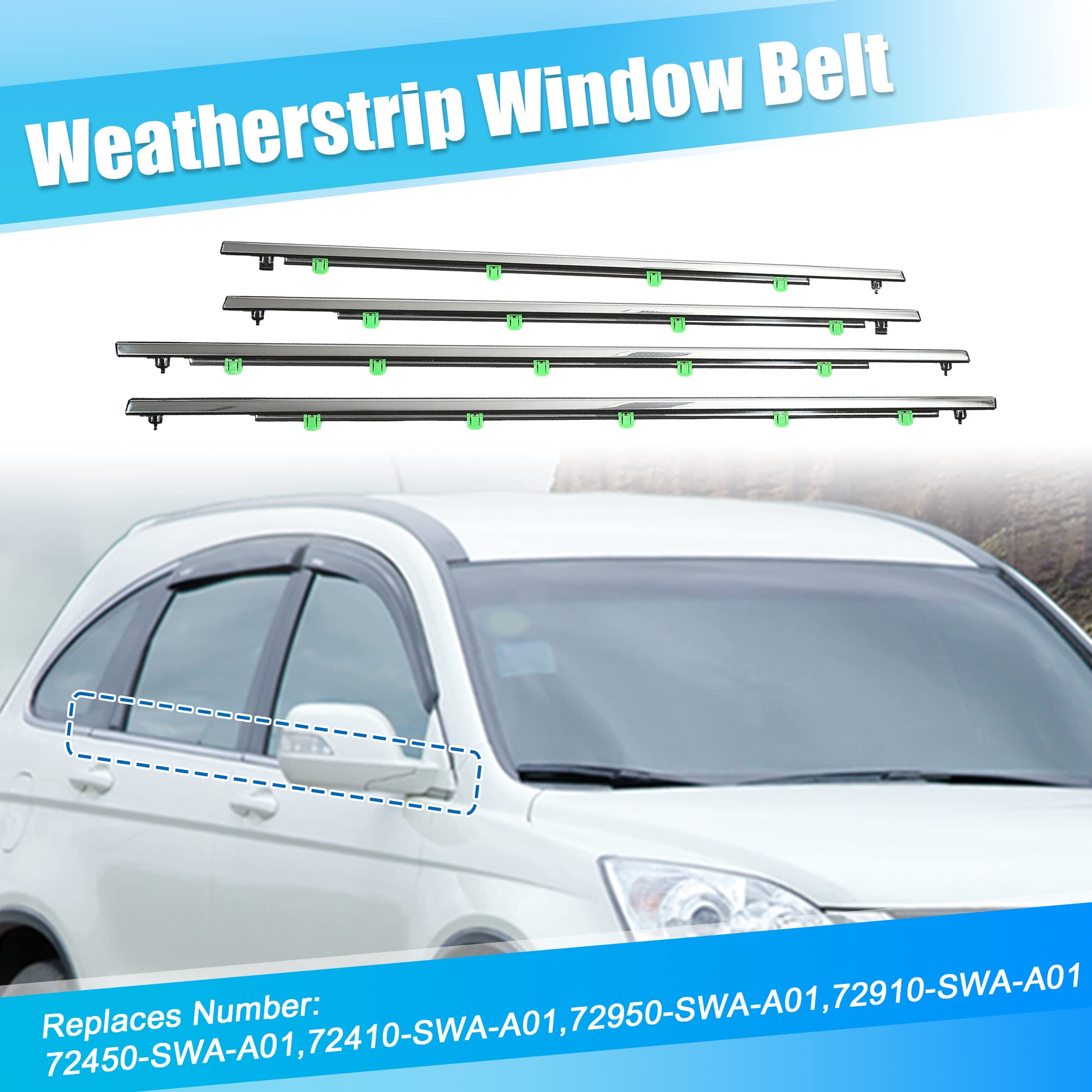 QUARKZMAN 1 Juego Ventana Burretón Sello Correa para Honda CR-V 72450-SWA-A01