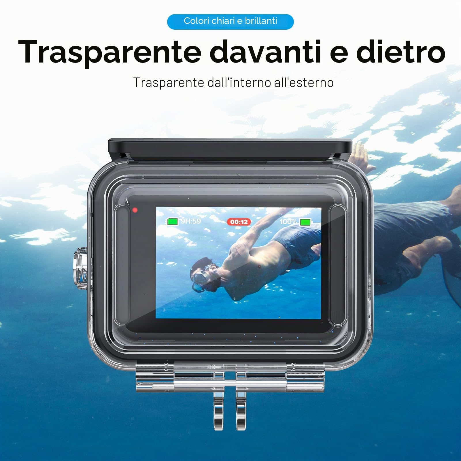 TELESIN Custodia impermeabile per GoPro Hero 9, 50 m di profondità subacquea per GoPro Hero 9, colore: nero