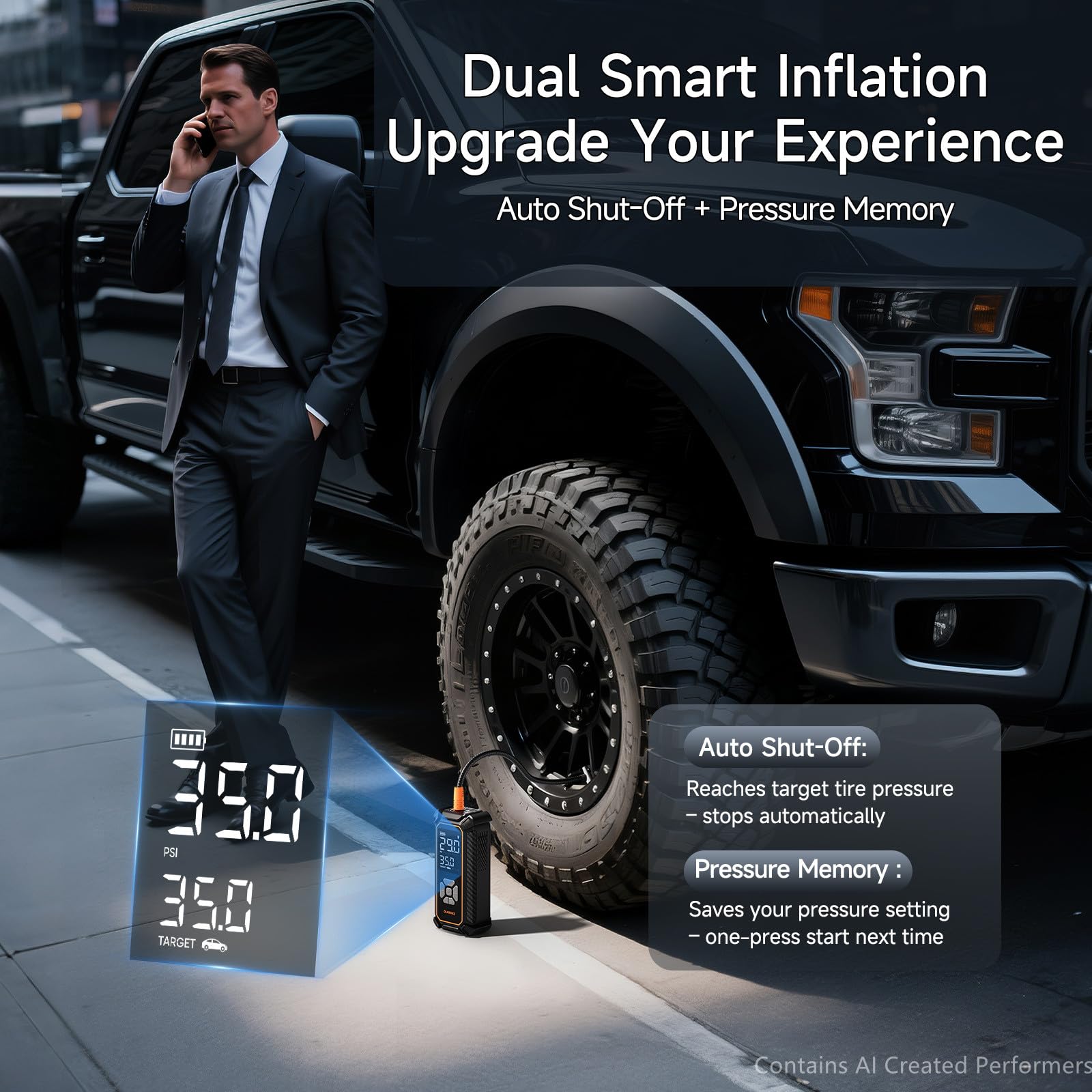 OlarHike Tire Inflator Portable Air Compressor,3X Fast Inflation, 4*3000mAh view 4