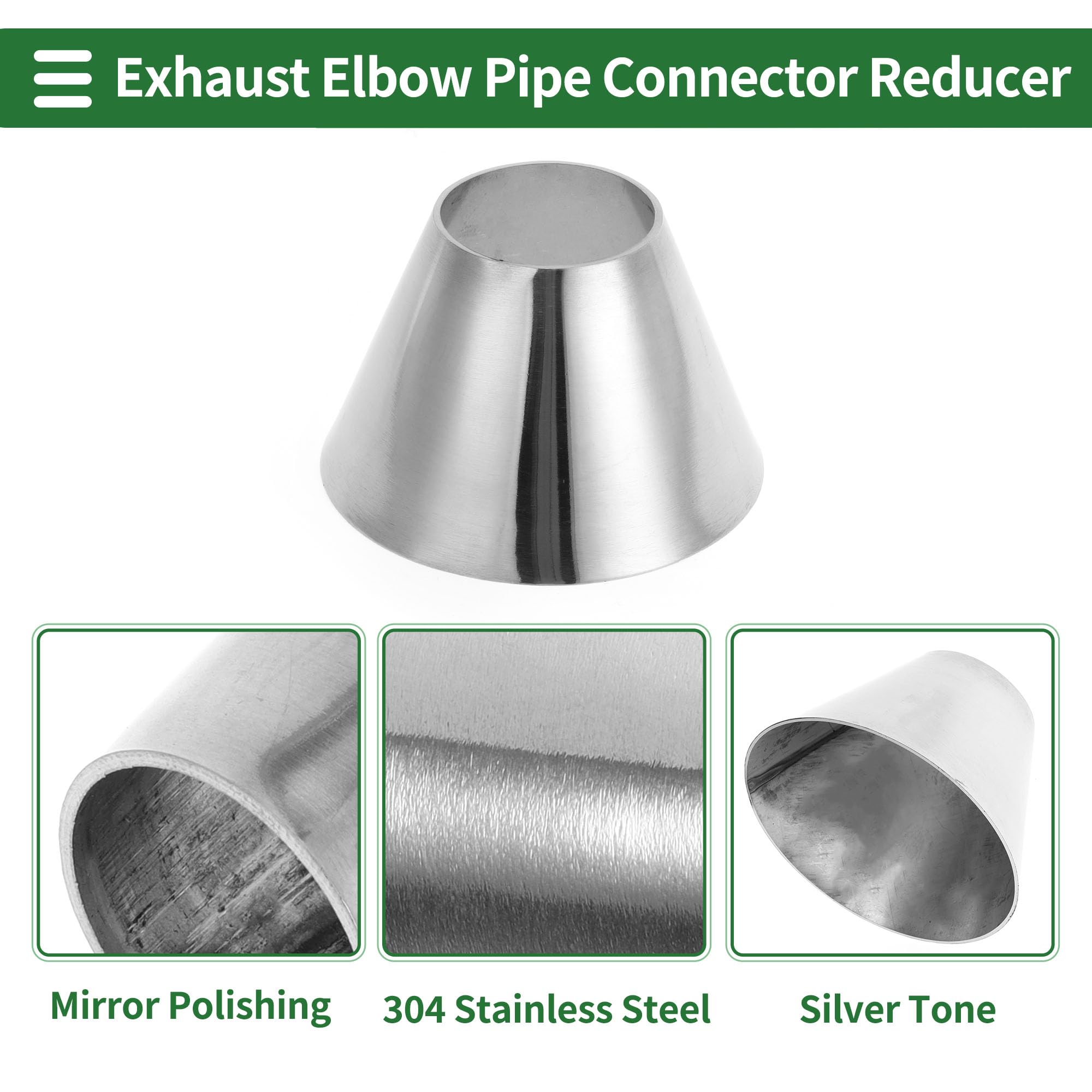 Tubo Di Collegamento Del Riduttore Di Scarico Tubi Di Collegamento Del Silenziatore In Acciaio Inossidabile Da 63 Mm A 60 Mm Misura Universale Per La Maggior Parte Delle Auto - Foto 11