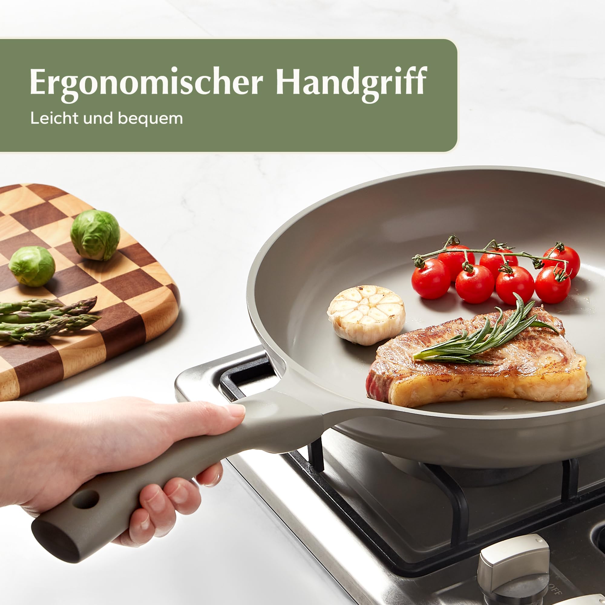 Set de Sartenes de Cerámica Redchef para Inducción 11 Piezas con Tapa de Vidrio - Sartenes Antiadherentes sin PTFE y PFAS - Aptas para Todo Tipo de Cocinas