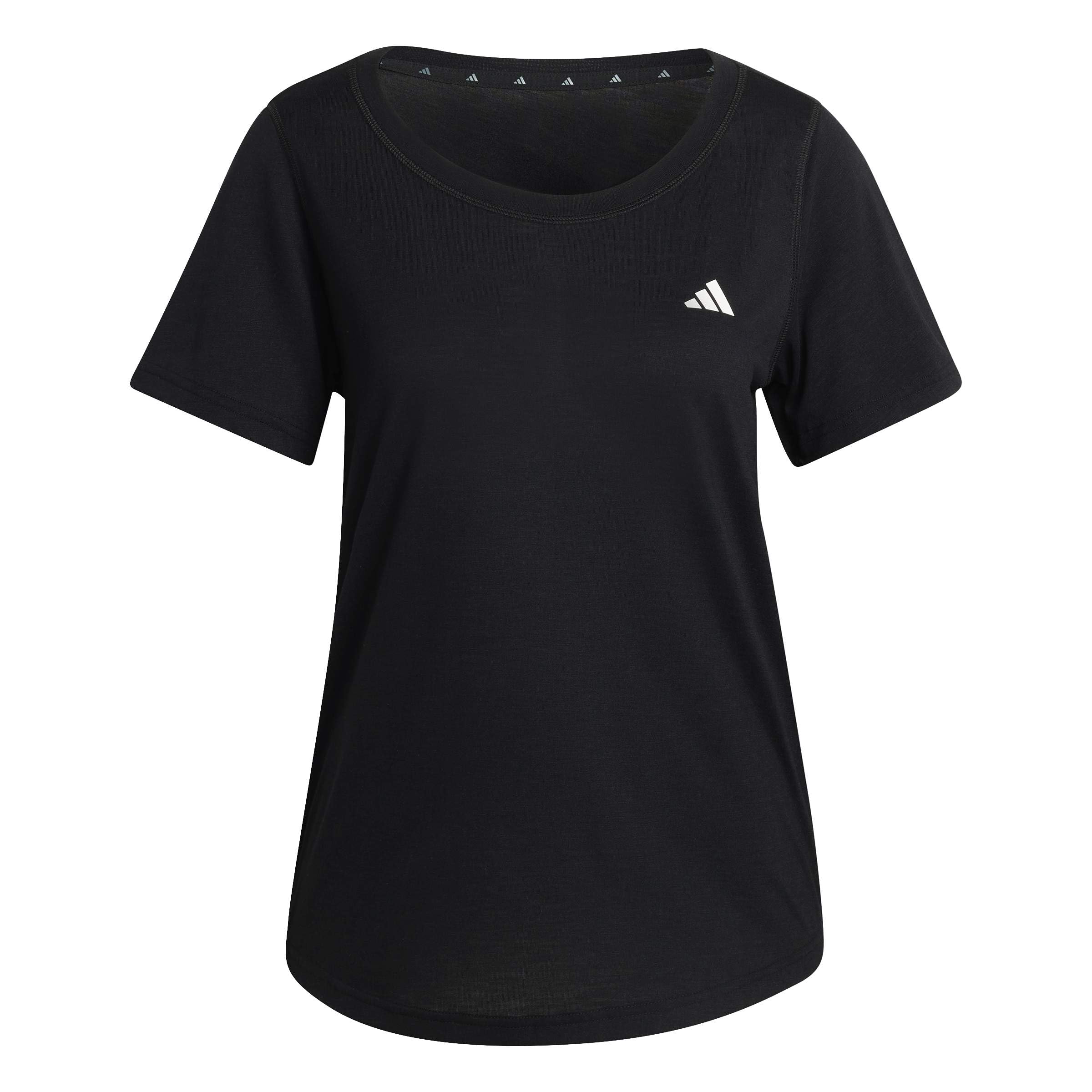 adidas Workout Essentials Scoop Neck T-Shirt, Black, Size S, Women