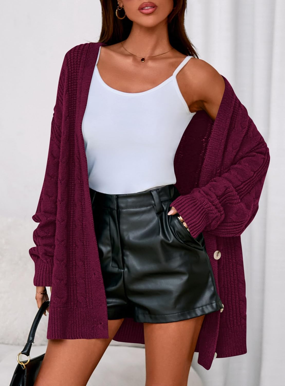 PRETTYGARDEN Womens Chunky Cardigan Sweaters 2025 Fall Oversized Cable Knit Long Sleeve Open Front Cardigans Winter Clothing - Image 6