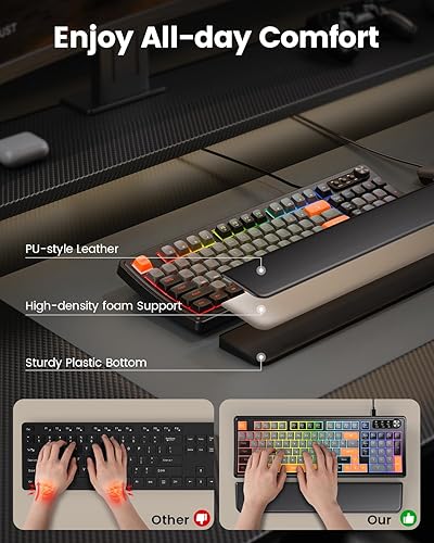Miniatura 3 de SABLUTE Teclado y mouse para juegos, teclado de membrana silencioso con sensación mecánica retroiluminada RGB, teclados para juegos de PC, perilla